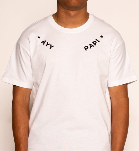 Ayy Papi Slogan Tshirt - White