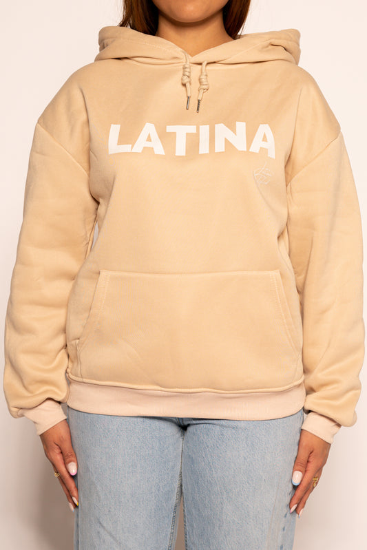 Latina Slogan Hoodie - Crema